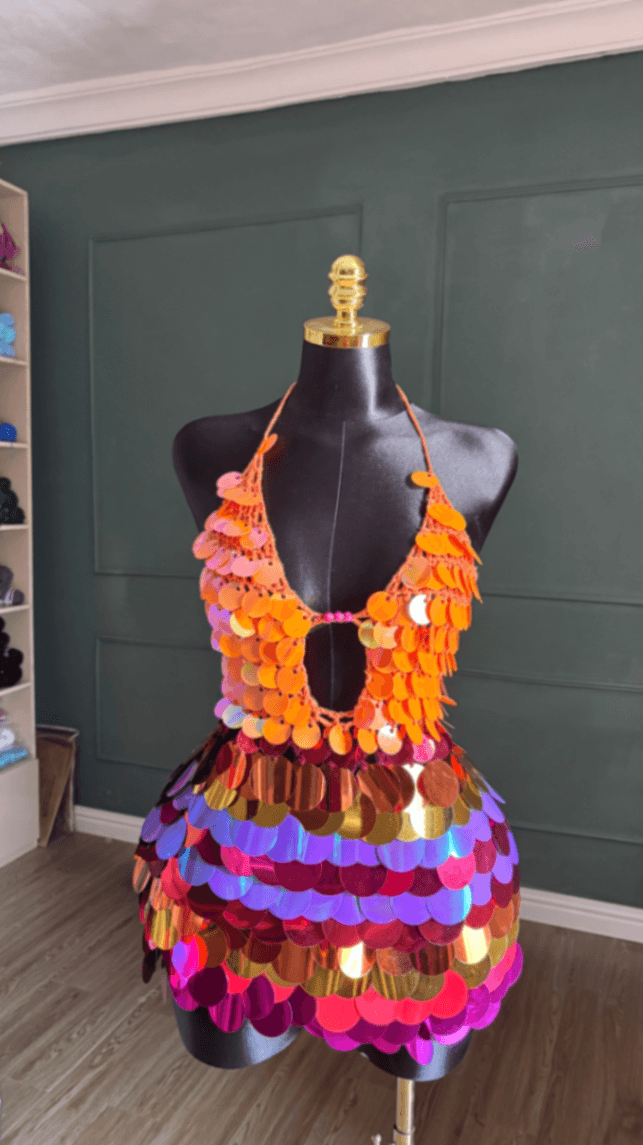 Sparkling Sequin Halter Neck Mini Dress
